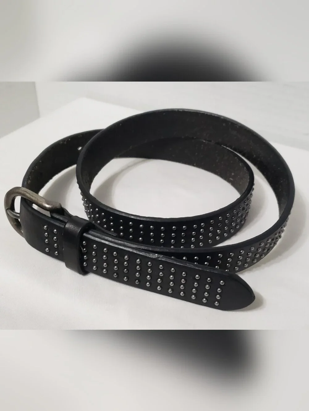 Gap Black Leather Studded Belt Size XS